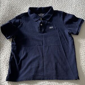 Vineyard Vines Boys Dark Blue Polo with Whale Logo